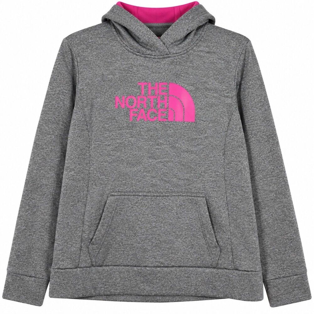The North Face Large Gray Pink Hoodie Breast Cancer Awareness Logo Pullover